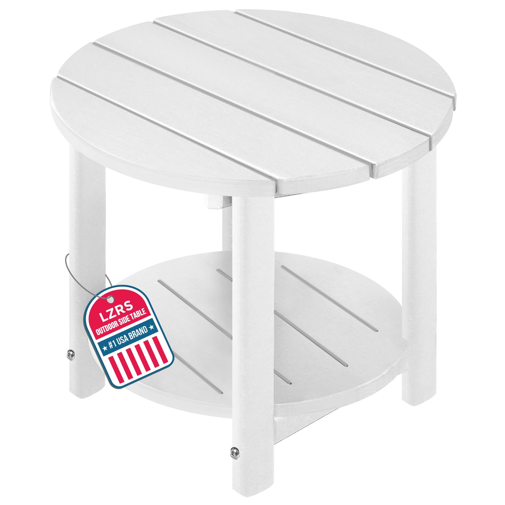 Round Adirondack Side Table Double End Outdoor Tables For Patio ...