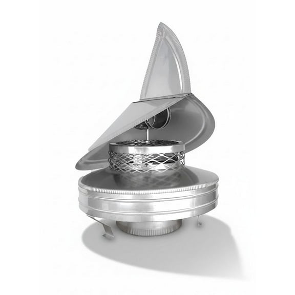 Chimcare Wind Directional Chimney Cap - Stainless Steel, 9 in Round, Air-Cooled, Rotating Draft Reducer, USA Made