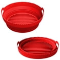 thumbnail image 1 of Round Air Fryer Silicone Liners,9 Inch Reusable Food-Grade Silicone Mat, Non-stick Heat Resistant Air Fryer Accessories, 1 of 4