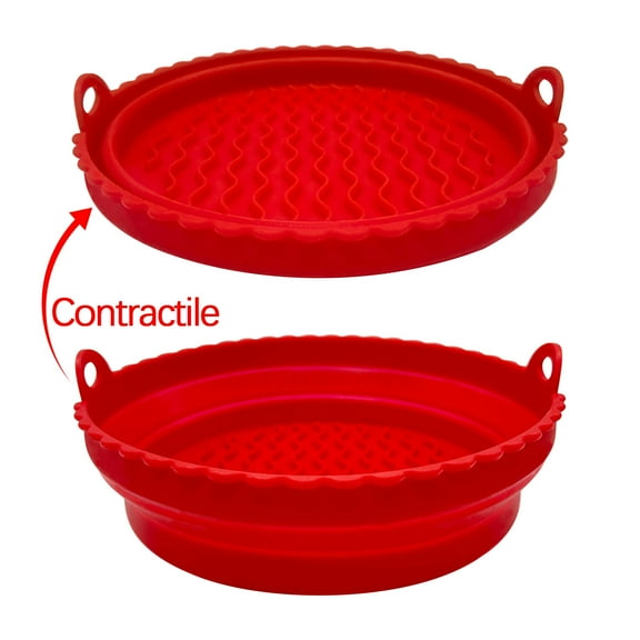 Round Air Fryer Silicone Liners,9 Inch Reusable Food-Grade Silicone Mat, Non-stick Heat Resistant Air Fryer Accessories