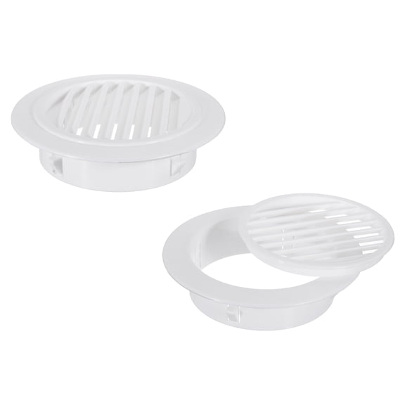 Round Air Vent 6" (152mm), ABS Vent Cover Louver Grille Vent for Bathroom Office Kitchen Bedroom, White, 2 Pack