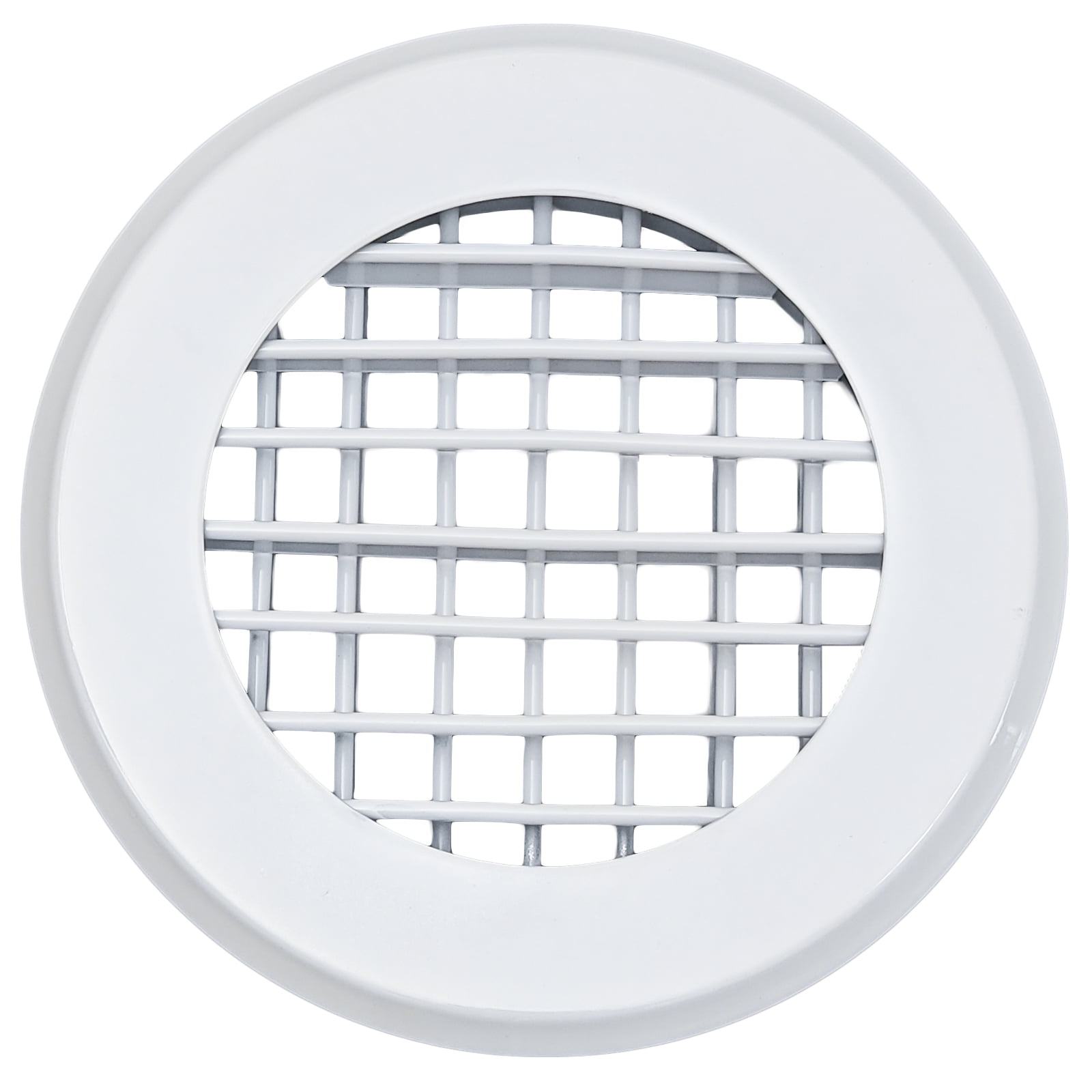 Round Air Vent Cover 6 Inch [Neck Size] Aluminium Double Deflection Adjustable HVAC Register for Homes Offices Duct Ventilation White Air Outlet Roofing Vent Air Supply Grille Round Ceiling Diffuser