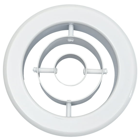 Round Air Vent Cover 8 Inch [Neck Size] Circular Ceiling Diffuser for Malls Stations Offices Duct Ventilation HVAC Grille Register Deflector Aluminium White Eave Roofing Soffit Exhaust Gable Vent