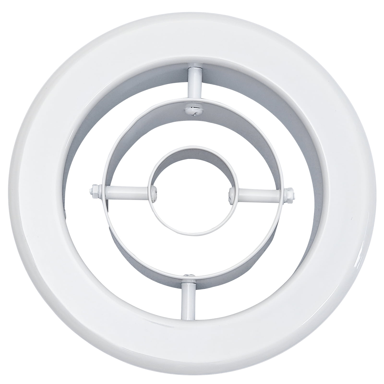 Round Air Vent Cover Circular Ceiling Diffuser for Bathroom Office Kitchen Duct Ventilation HVAC Grille Register Deflector Aluminium White Eave Roofing Soffit Exhaust Gable Vent 16 Inch [Neck Size]
