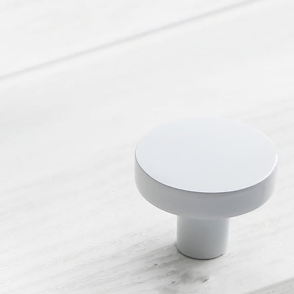 Round Alloy Cabinet Knob for Cabinets,Dressers and Drawers,Single Hole Modern Design Cabinet Pull,drawer knob,cabinet hardware,White,1PC