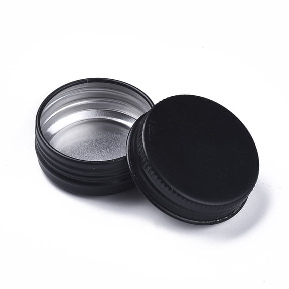 Round Aluminium Tin Cans Aluminium Jar Storage Containers for Cosmetic Candles Candies with Screw Top Lid Gunmetal 4.15x1.75cm