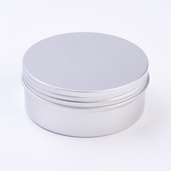 Round Aluminium Tin Cans Aluminium Jar Storage Containers for Cosmetic Candles Candies with Screw Top Lid Platinum 10.3x4.1cm Capacity: 250ml