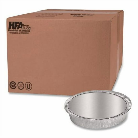 Round Aluminum Container with Lid, 48 oz, 9" Diameter, Silver, 500/Carton | Bundle of 2
