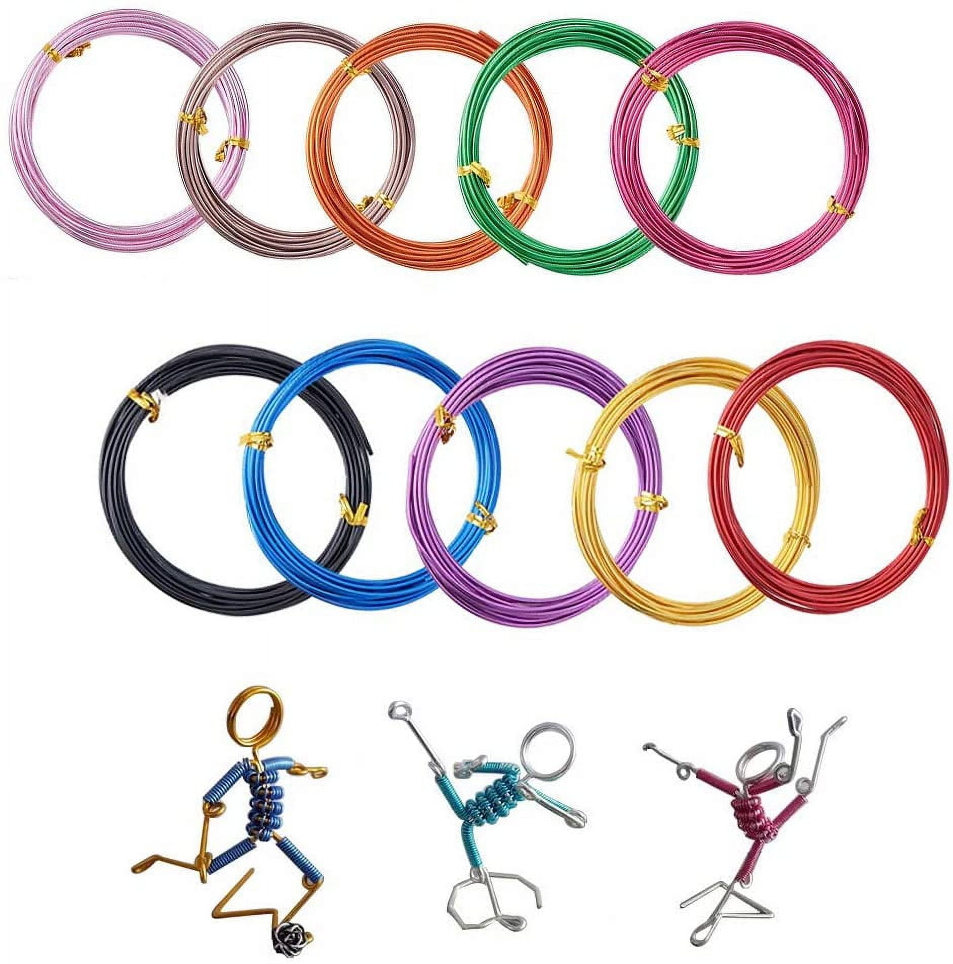 Round Aluminum Craft Wire for DIY Arts and Craft Projects Mixed Color 12 Gauge 2mm 5m/roll(16.4 Feet/roll)