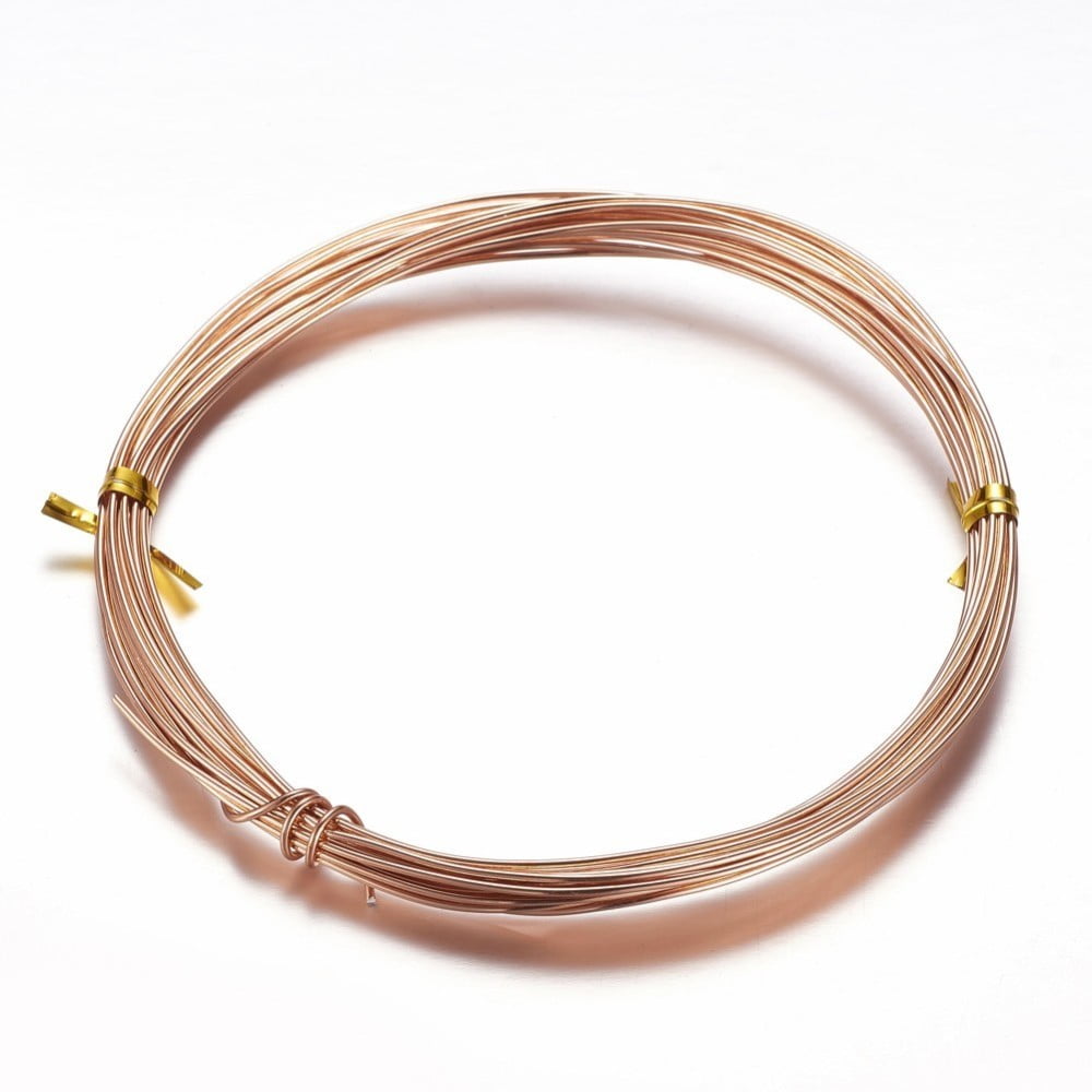 Round Aluminum Craft Wire for DIY Arts and Craft Projects Sandy Brown 12 Gauge 2mm 5m/roll(16.4 Feet/roll) diy