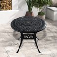 thumbnail image 1 of Round Aluminum Patio Table with Umbrella Hole | Suited for Outdoor Gatherings | Ensures Comfort with Free Seat Cushions, 1 of 2