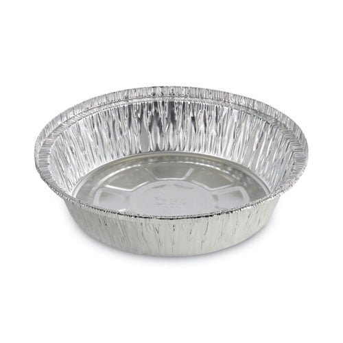 Round Aluminum To-Go Containers, 24 Oz, 7" Diameter X 1.47"h, Silver, 500/carton | Bundle of 5 Cartons