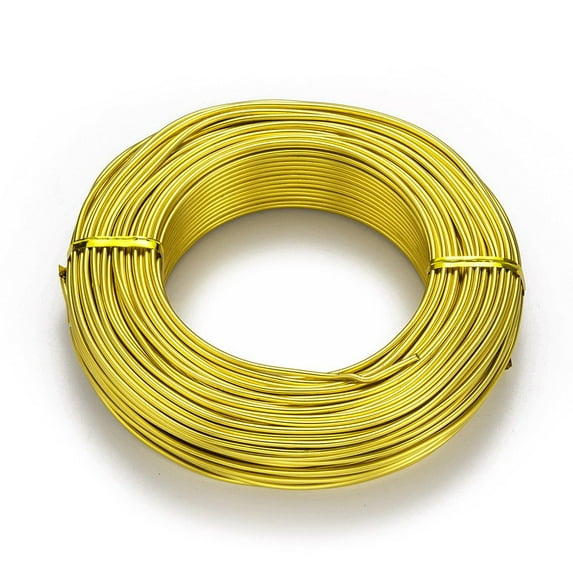 Round Aluminum Wire Flexible Craft Wire for Beading Jewelry Doll Craft Making Yellow