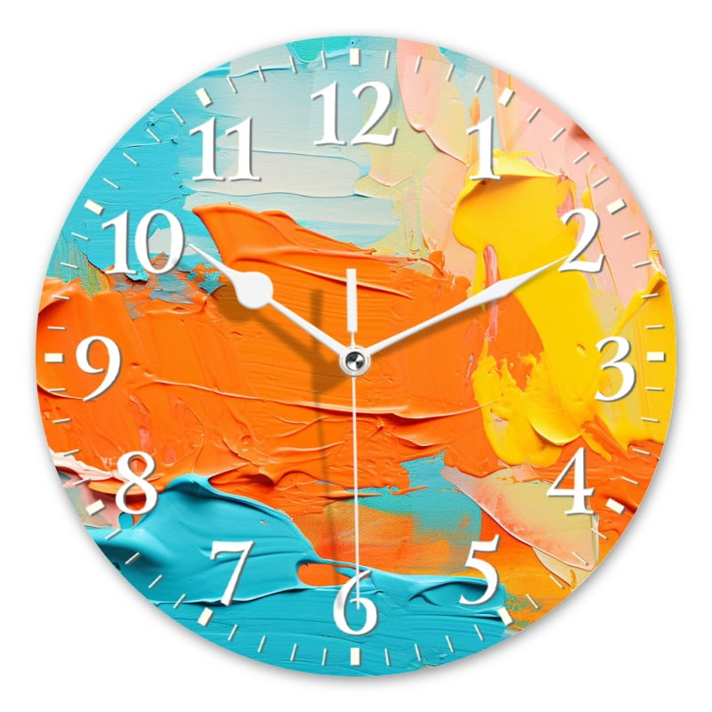Round Analog Wall Clocks with Non-Ticking Sweep Movement,Battery ...