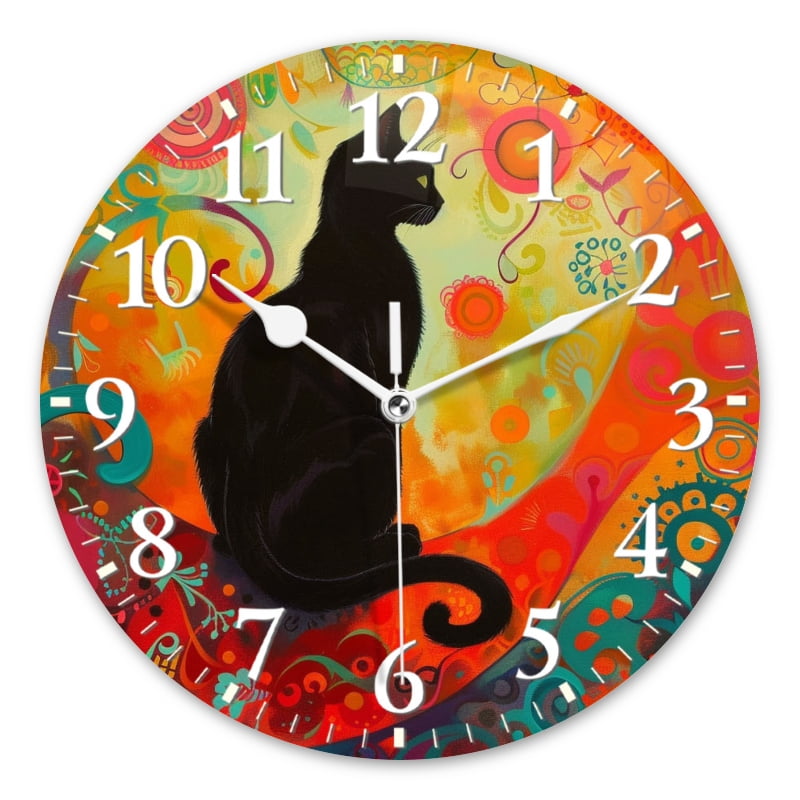 Round Analog Wall Clocks with Non-Ticking Sweep Movement,Battery ...