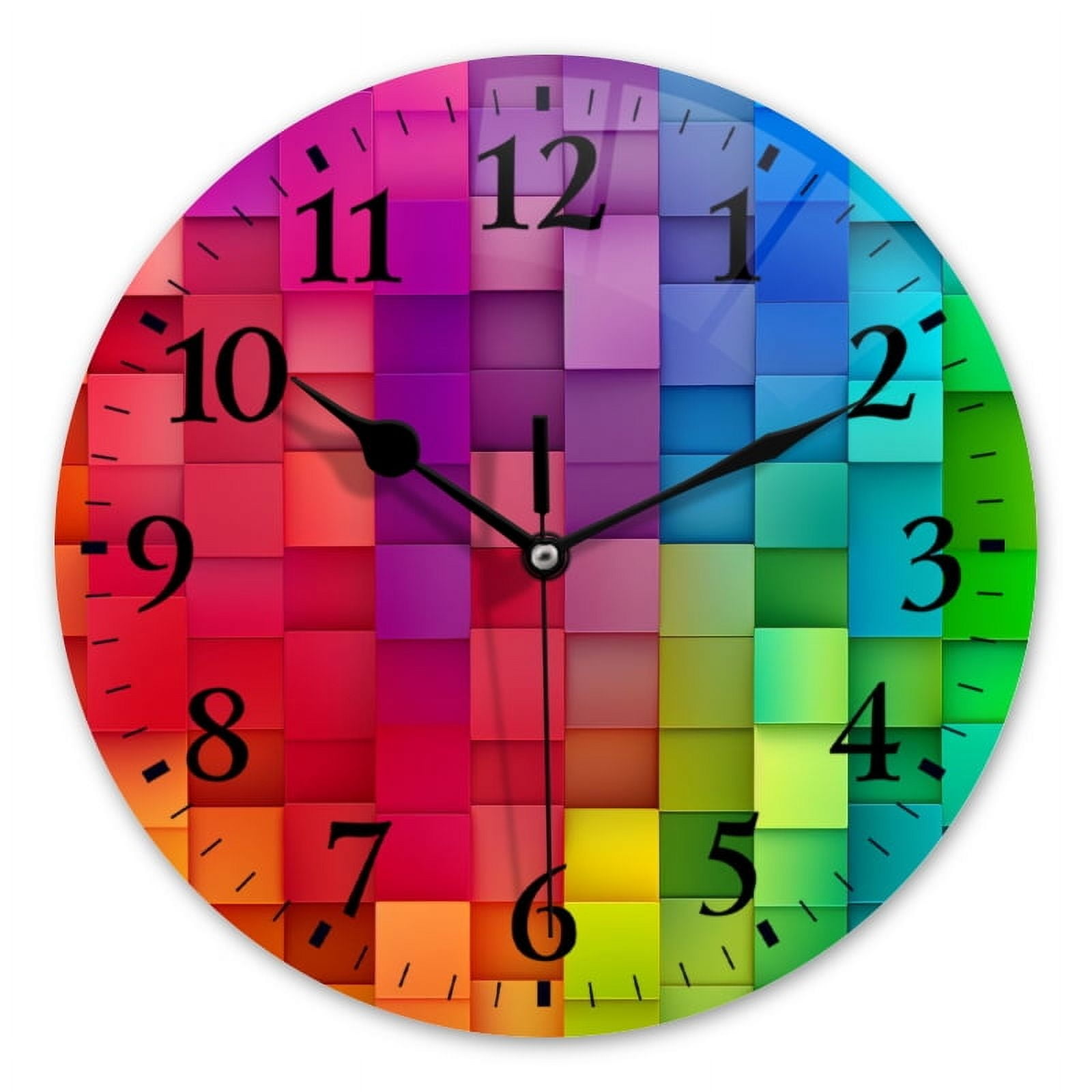 Round Analog Wall Clocks with Non-Ticking Sweep Movement,Battery ...