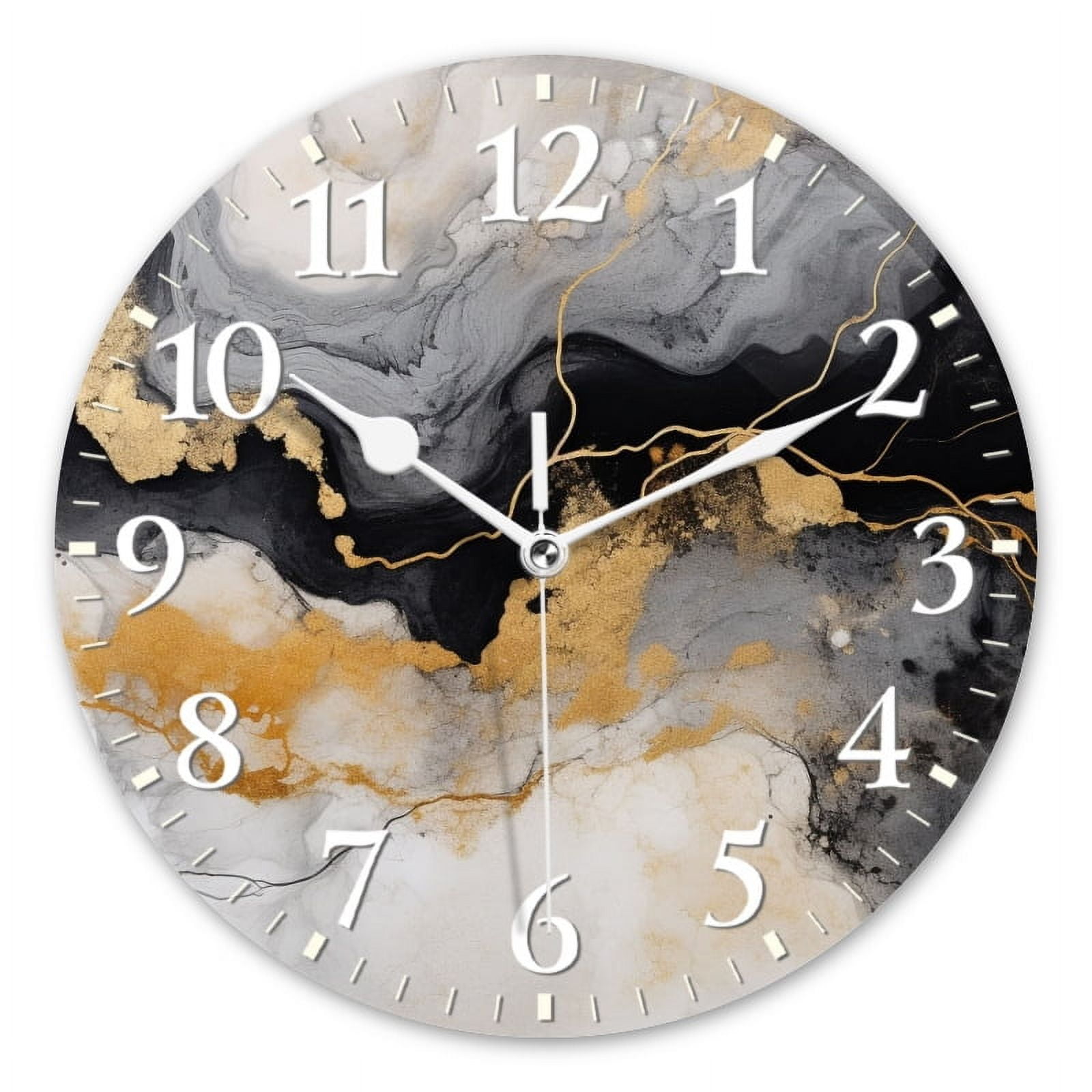 Round Analog Wall Clocks with Non-Ticking Sweep Movement,Battery ...