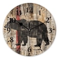 thumbnail image 1 of Round Analog Wall Clocks with Non-Ticking Sweep Movement,Battery Operated Clcoks Decorative for Home,Office-Wall Art Print Of Old Newspaper With The Silhouette Of Bear(12inch), 1 of 4