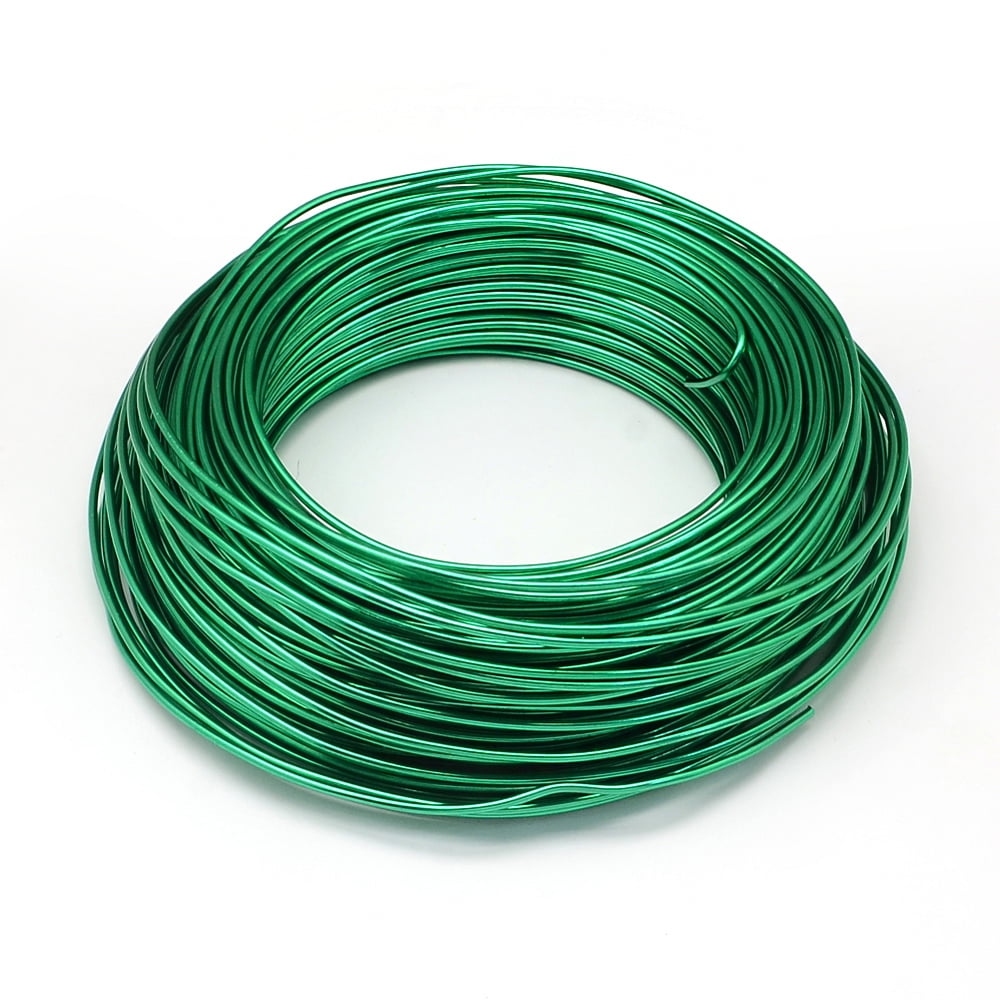 Round Anodized Aluminum Wire Bendable Metal Craft Wire for DIY Jewelry Craft Making Lime Green 10 Gauge 2.5mm 35m/500g(114.8 Feet/500g) DIY