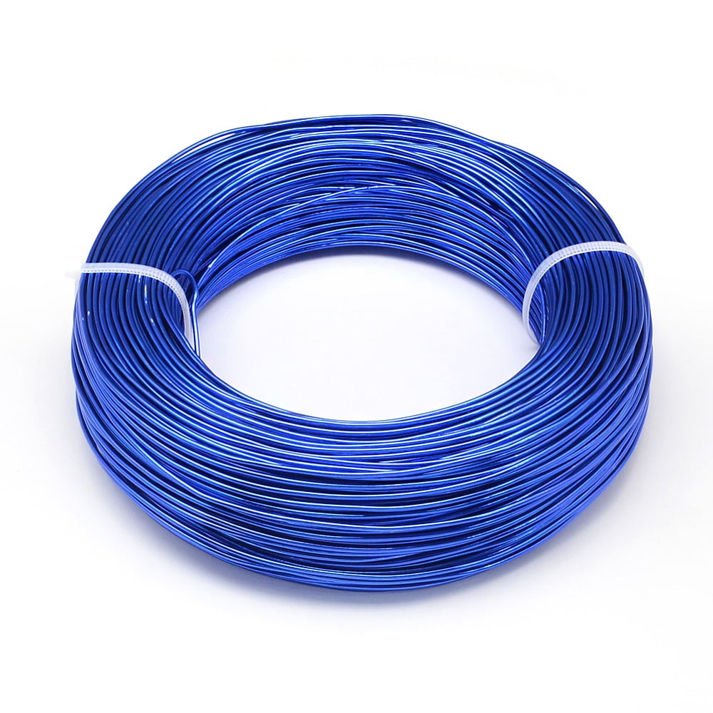 Round Anodized Aluminum Wire Bendable Metal Craft Wire for DIY Jewelry Craft Making Royal Blue 9 Gauge 3.0mm 25m/500g(82 Feet/500g)