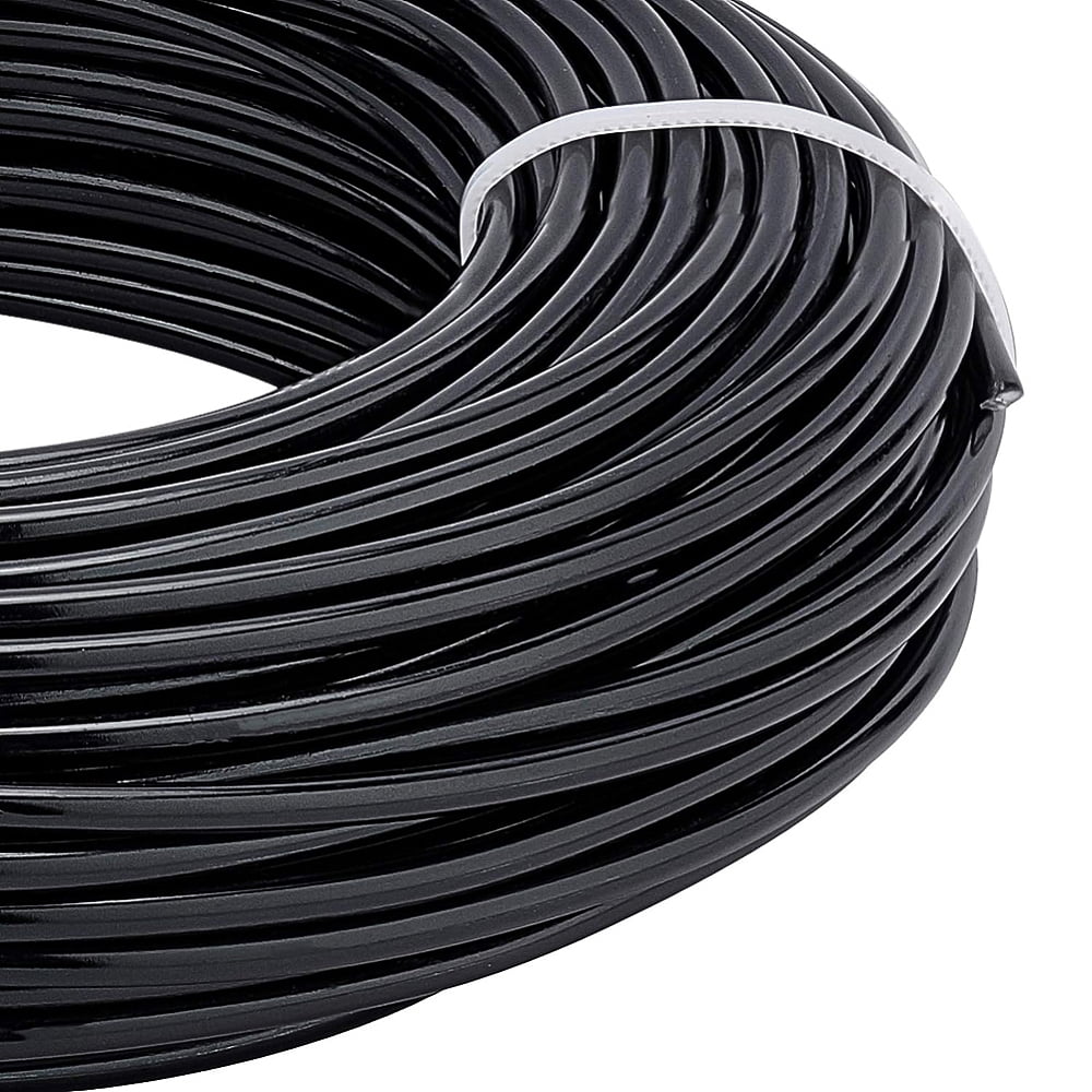 Round Anodized Aluminum Wire for Jewelry Making Black 9 Gauge 3mm 82.02 Feet(25m)/500g