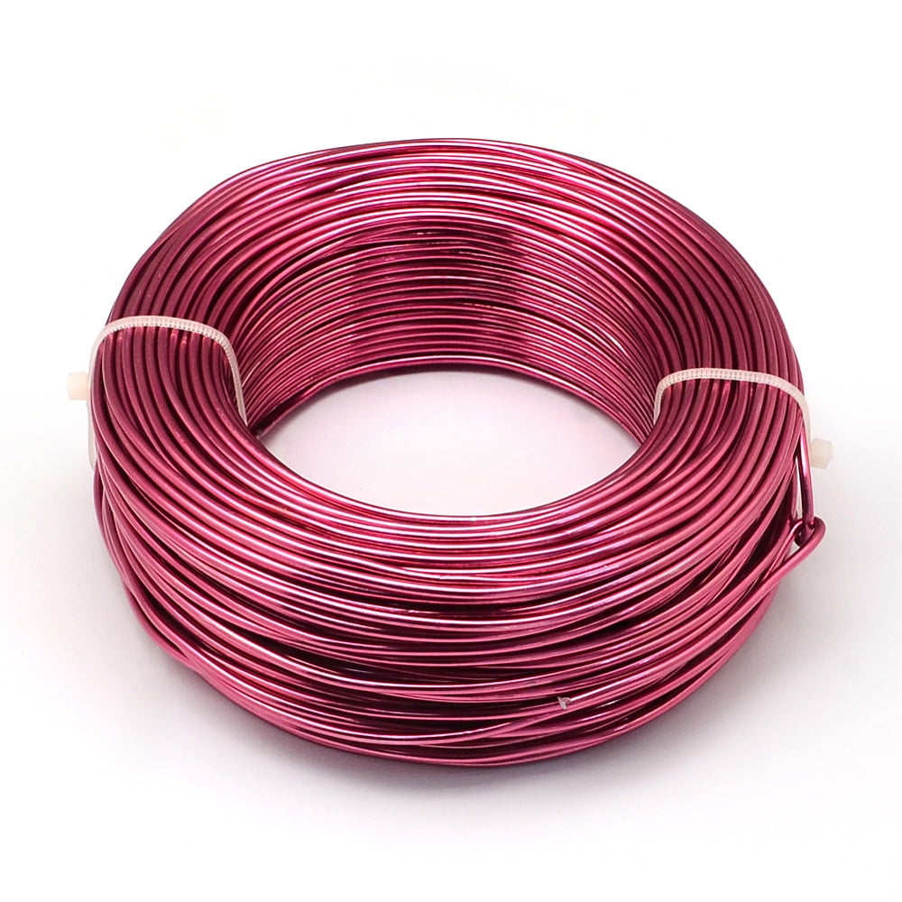 Round Anodized Aluminum Wire for Jewelry Making Cerise 7 Gauge 3.5mm about 65.61 Feet(20m)/500g