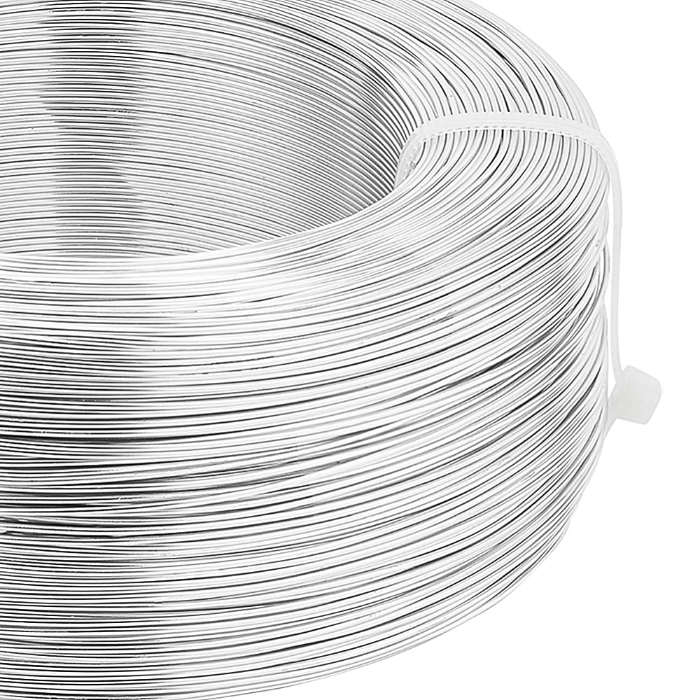 Round Anodized Aluminum Wire for Jewelry Making Silver 20 Gauge 0.8mm about 984.25 Feet(300m)/500g DIY