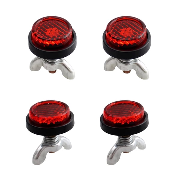 Round Anti Rust Motorcycle Plate Fasteners 4/8Pcs Reflective Bolts For Improved Safety Plastic Metal Red Reflector