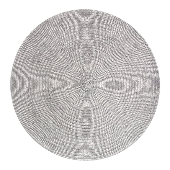 Round Anti-Skid Heat Insulation Dining Mat,Woven Table Placemat for Kitchen and Home,Waterproof,Non-Slip,Durable,Easy Clean,Stylish Table Protection,Light Gray,11.8"