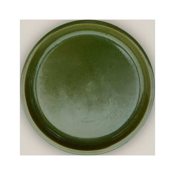Round | Apple Green Ceramic Plant Saucer | High Fired Ecofriendly Clay - Sizes 8"-24" - FREE SHIPPING (24"W, AppleGreen)