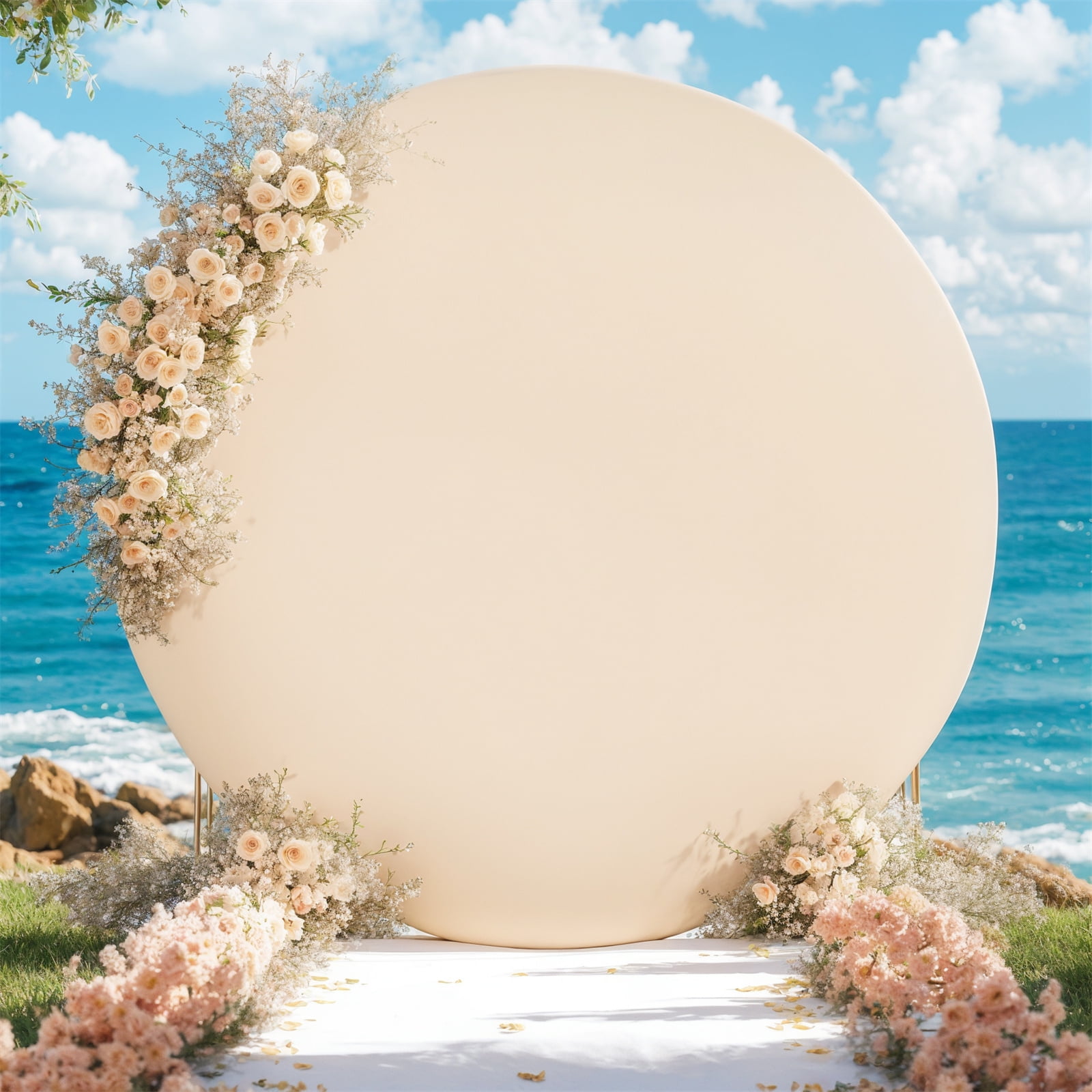 Round Backdrop Shell Round Arch Backdrop Cover For 6ft/6.5ft/7.2ft Circle Arch Stand ...
