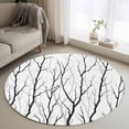 thumbnail image 1 of Round Area Rug 3.3 Ft, Black Branches Washable Non-Slip Circle Carpet for Living Room/Bedroom, Modern Abstract Art Forest Silhouettes Low-Profile Small Kitchen Mats Collection Rugs for Indoor, 1 of 7