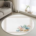 thumbnail image 1 of Round Area Rug 3.3 Ft, Coastal Starfish Washable Non-Slip Circle Carpet for Living Room/Bedroom, Nautical Shells Coral Eucalyptus Stripes Low-Profile Small Kitchen Mats Collection Rugs for Indoor, 1 of 8