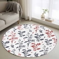 thumbnail image 1 of Round Area Rug 3.3 Ft, Grey Red Botanical Washable Non-Slip Circle Carpet for Living Room/Bedroom, Watercolor Spring Floral Summer Leaf Low-Profile Small Kitchen Mats Collection Rugs for Indoor, 1 of 8