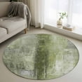 thumbnail image 1 of Round Area Rug 3.3ft,Sage Green Non-slip Area Rugs for Living Room/Bedroom/Bathroom/Kitchen,Retro Oil Painting Modern Abstract Art Aesthetics Washable Throw Floor Mat Indoor Outdoor Entrance Doormat, 1 of 9
