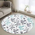 thumbnail image 1 of Round Area Rug 3 Ft, Aqua Grey Botanical Washable Non-Slip Circle Carpet for Living Room/Bedroom, Watercolor Spring Floral Summer Leaf Low-Profile Small Floor Mats Collection Rugs for Indoor, 1 of 8