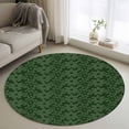thumbnail image 1 of Round Area Rug 3 Ft, Dark Green Gold Floral Washable Non-Slip Circle Carpet for Living Room/Bedroom, Modern Abstract Art Spring Flowers Low-Profile Small Floor Mats Collection Rugs for Indoor, 1 of 8