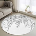 thumbnail image 1 of Round Area Rug 3 Ft, Eucalyptus Leaves Washable Non-Slip Circle Carpet for Living Room/Bedroom, Grey Summer Botanical Weeping Low-Profile Small Floor Mats Collection Rugs for Indoor, 1 of 7