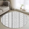 thumbnail image 1 of Round Area Rug 3 Ft, Farmhouse Boho Washable Non-Slip Circle Carpet for Living Room/Bedroom, Vintage Abstract Geometric Striped Low-Profile Small Floor Mats Collection Rugs for Indoor, 1 of 7