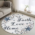 thumbnail image 1 of Round Area Rug 3 Ft, Farmhouse Washable Non-Slip Circle Carpet for Living Room/Bedroom, Blue Country Texas Star Vintage Berries Wooden Low-Profile Small Floor Mats Collection Rugs for Indoor, 1 of 8