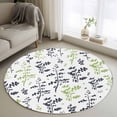 thumbnail image 1 of Round Area Rug 3 Ft, Grey Green Botanical Washable Non-Slip Circle Carpet for Living Room/Bedroom, Watercolor Spring Floral Summer Leaf Low-Profile Small Floor Mats Collection Rugs for Indoor, 1 of 8