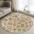 thumbnail image 1 of Round Area Rug 3 Ft, Vintage Botanical Washable Non-Slip Circle Carpet for Living Room/Bedroom, Country Herbs Leaves Plants Flowers Brown Low-Profile Small Floor Mats Collection Rugs for Indoor, 1 of 8