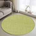 thumbnail image 1 of Round Area Rug 3 Ft, Vintage Fruit Green Washable Non-Slip Circle Carpet for Living Room/Bedroom, Farmhouse Retro Solid Color Linen Texture Low-Profile Small Floor Mats Collection Rugs for Indoor, 1 of 7