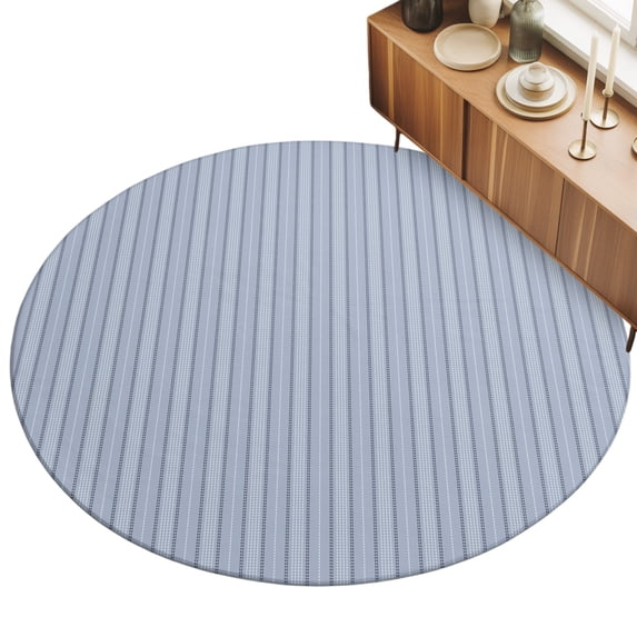 Round Area Rug 3ft Blue Pinstripes Floor Carpets Indoor Floor Area Mat ...