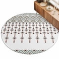thumbnail image 1 of Round Area Rug 3ft Boho Diamond Floor Carpets Indoor Floor Area Mat Stain-Proof Mat Circle Rugs for Living Room Dining Room Kitchen Bedroom, Bohemian Geometric Stripes Beads Sofa Throw Carpet, 1 of 9