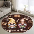 thumbnail image 1 of Round Area Rug 3ft,Coffee Time Gnomes Washable Carpet Non-Slip Runner Accent Rugs Indoor Floor Mat for Bedroom Living Room Decor,Ququ Cookies Donut Dwarfs, 1 of 9