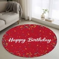 thumbnail image 1 of Round Area Rug 3ft,Colorful Happy Birthday Washable Carpet Non-Slip Runner Accent Rugs Indoor Floor Mat for Bedroom Living Room Decor,Red, 1 of 9