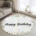 thumbnail image 1 of Round Area Rug 3ft,Happy Birthday Words Washable Carpet Non-Slip Runner Accent Rugs Indoor Floor Mat for Bedroom Living Room Decor,Colorful Ribbon Polka Dot, 1 of 9