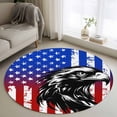 thumbnail image 1 of Round Area Rug 3ft, Independence Day American Flag Non-Shedding Washable Area Rug, July 4th Abstract Eagle Non Slip Low-Profile Circle Rugs for Living Room, Bedroom Dining Room, 1 of 9
