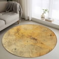 thumbnail image 1 of Round Area Rug 3ft, Medieval Earth Map on Retro Non-Shedding Washable Area Rug, Modern Abstract Mountain Non Slip Low-Profile Circle Rugs for Living Room, Bedroom Dining Room, 1 of 9